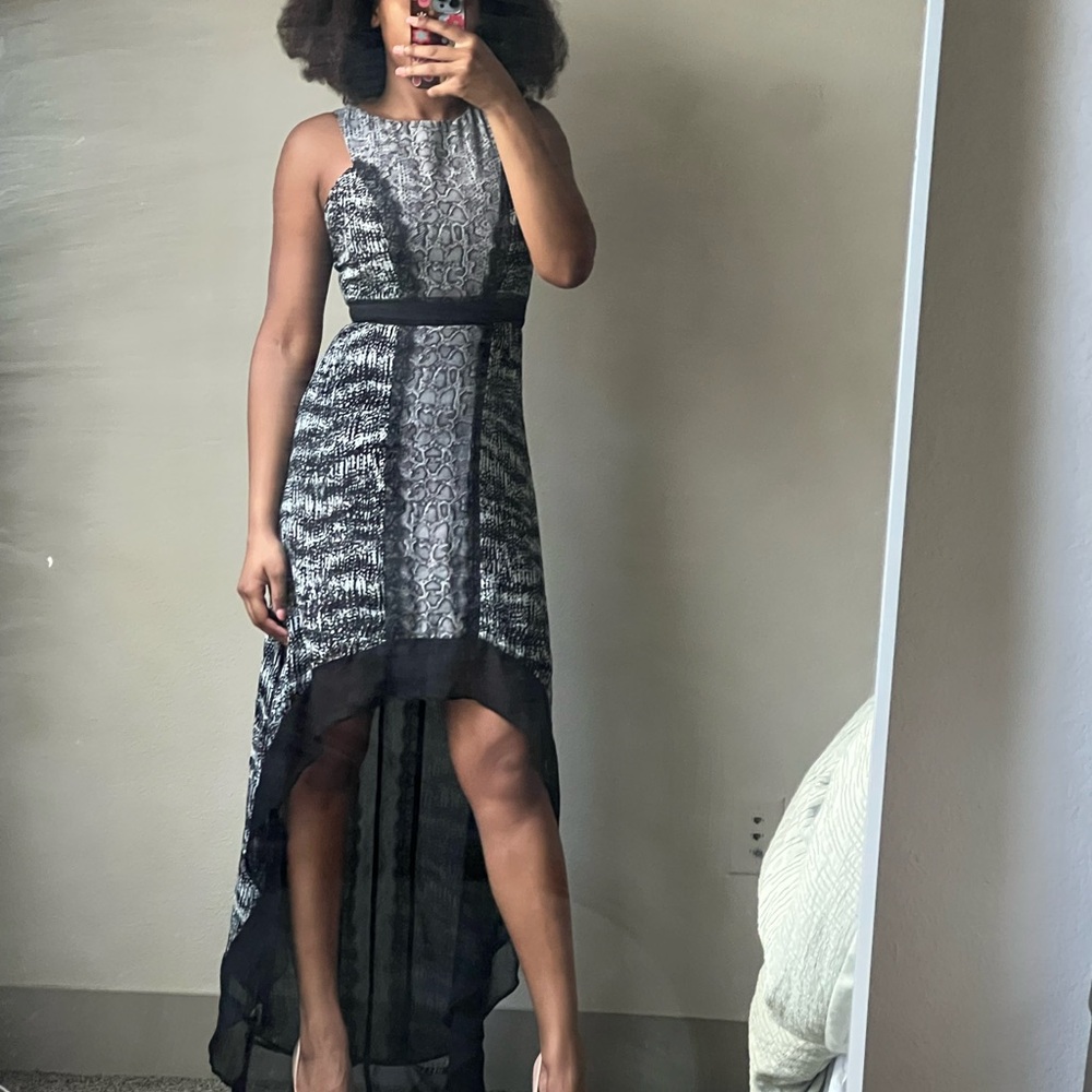 BCBGMaxAzria Monochrome High-Low Dress
